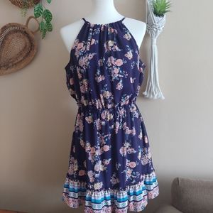 Purple Floral Summer Dress Junior Size XL